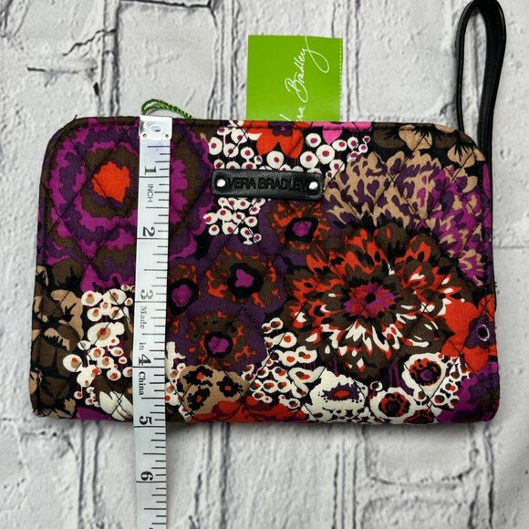 Vera Bradley zip around wristlet. Rosewood print. - Picture 6 of 7